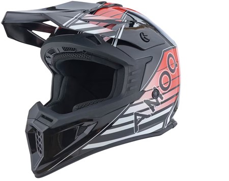 AMOQ Meteor V2 Helmet Axis Svart/Röd glansig XL